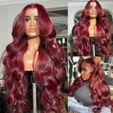 Vibrant Burgundy Body Wave Wig 180% Density